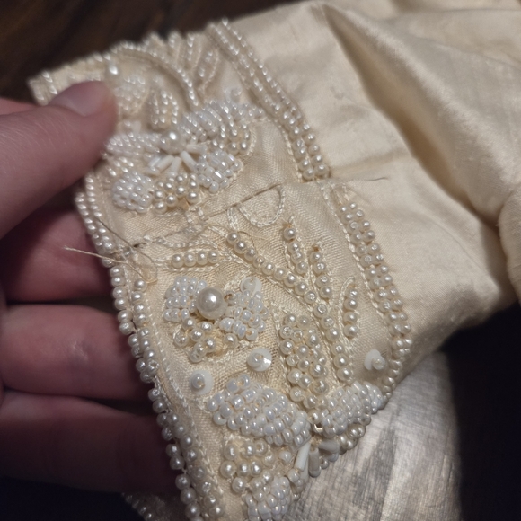 Vintage Beaded Silk Victorian Style Corset Top Size 2 - Picture 4 of 7